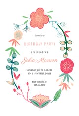 Spring Flowers - Birthday Invitation